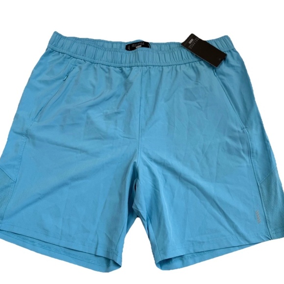 Balance Collection Athletic Shorts Men Light Blue 4 Way Stretch Large L - Picture 1 of 4